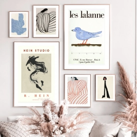 Nordic Posters And Prints Abstract Lines Curve Les Lalanne Bird Wall Art Canvas Painting Gallery Decor Pictures For Living Room