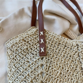 Handle Bag Women Retro Handbag Straw plaited Shoulder Totes Underarm Vintage Top Handle Bag Female Subaxillary Bags Clutch